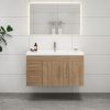 elsa 42AV wall mounted vanity with reinforced acrylic sink left side drawers 49816 28473